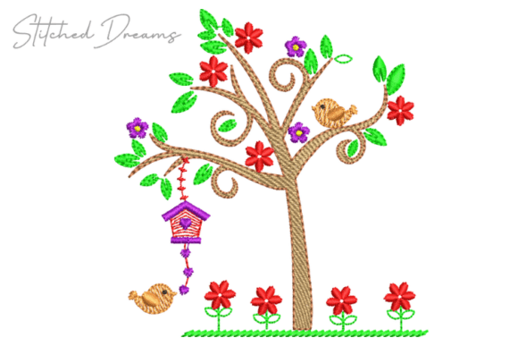 Birds Playing on Tree Embroidery Review